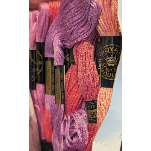 ROYAL MOULINE Mercerized Cotton Coats & Clark & Some DMC Embroidery Floss Lot - Picture 7 of 16